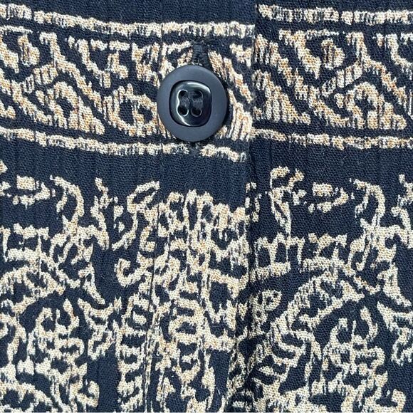 Norton McNaughton Petite Women’s Black Brown Mixed Print Short Sleeve Top Large - Picture 4 of 11